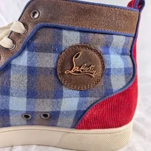CHRISTIAN LOUBOUTIN Multicolor Blue Spikes Flat Crosta High Top Sneakers 43-10US CHRISTIAN LOUBOUTIN Multicolor Blue Spikes Flat Crosta High  main image 2